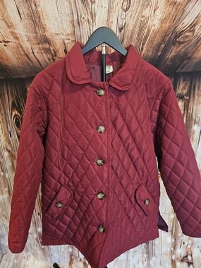 Blair Womens Quilted Burgundy Puffer Jacket